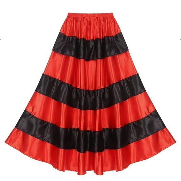 Flamenco belly dance women’s maxi skirt wiht ruffles - Picture 2 of 10